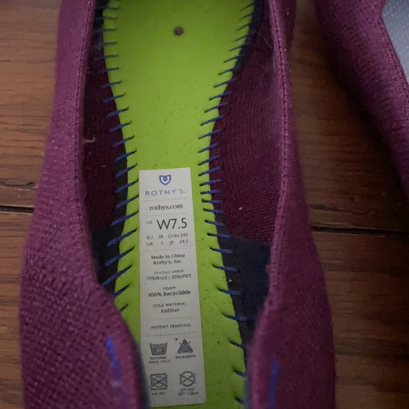 VGUC Rothy’s aubergine merino point size 7.5 - Picture 4 of 5